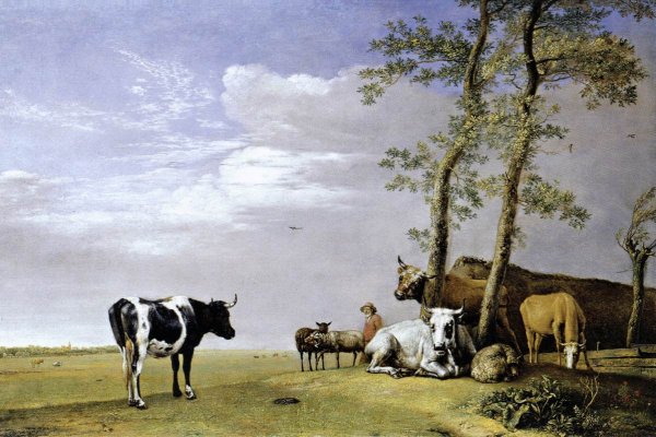 Main Product Photo of A Husbandman with His Herd Painting by Paulus Potter