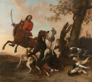 Bear Hunt by Paulus Potter Oil Painting