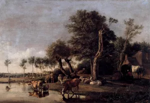 Cows Reflected in the Water painting by Paulus Potter