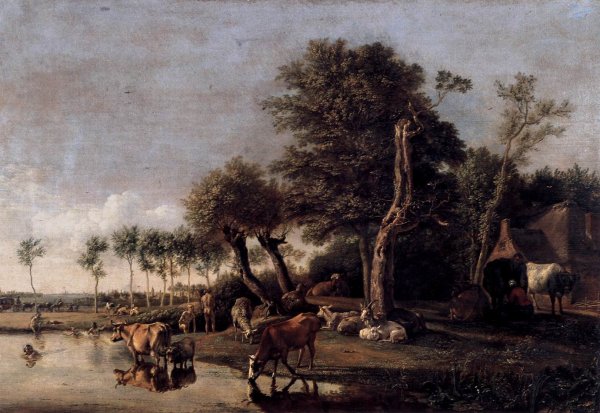 Main Product Photo of Cows Reflected in the Water Painting by Paulus Potter