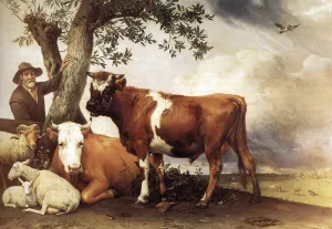 Young Bull by Paulus Potter Oil Painting