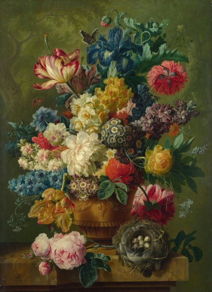 Main Product Photo of Flowers in a Vase Painting by Paulus Theodorus Van Brussel