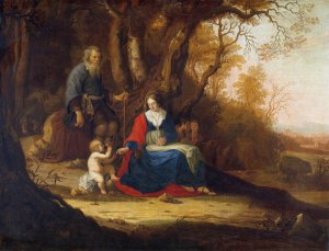 Rest on the Flight into Egypt by Paulus Van Vianen II Oil Painting