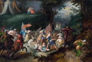 Josua Defeating Amalek by Pauwels Casteels Oil Painting