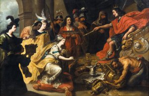 The Queen of Sheba before King Salomon by Pauwels Casteels Oil Painting