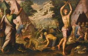 An Episode From The Exodus; A Storm Of Quails Gathers Over The Israelites' Camp by Pauwels Franck An Episode From The Exodus; A Storm Of Quails Gathers Over The Israelites' Camp by Pauwels Franck Oil Painting