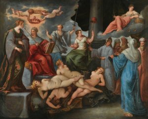 Triumph Of The Virtues Over The Vices by Pauwels Franck Oil Painting