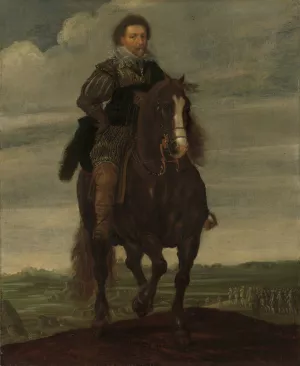 Prince Frederik Hendrik on Horseback by Pauwels Van Hillegaert Oil Painting