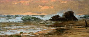 Seascape With Clear Sky by Pavel Alexandrovich Svedomsky Oil Painting