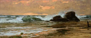 Seascape With Clear Sky by Pavel Alexandrovich Svedomsky Oil Painting