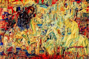 Horsemen by Pavel Filonov Oil Painting