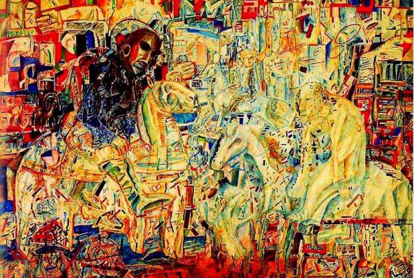 Main Product Photo of Horsemen Painting by Pavel Filonov