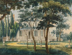 A Country Residence, Possibly General Moreau's Country House at Morrisville, Pennsylvania by Pavel Petrovich Svinin Oil Painting