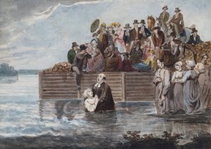 A Philadelphia Anabaptist Immersion during a Storm by Pavel Petrovich Svinin Oil Painting