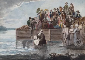 A Philadelphia Anabaptist Immersion during a Storm by Pavel Petrovich Svinin Oil Painting