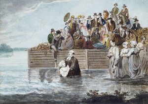 A Philadelphia Anabaptist Immersion during a Storm by Pavel Petrovich Svinin Oil Painting