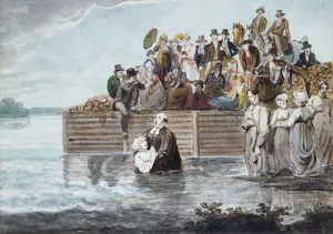 A Philadelphia Anabaptist Immersion during a Storm by Pavel Petrovich Svinin - Oil Painting Reproduction