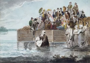 A Philadelphia Anabaptist Immersion during a Storm by Pavel Petrovich Svinin Oil Painting