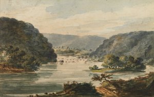 A View of the Potomac at Harpers Ferry by Pavel Petrovich Svinin Oil Painting