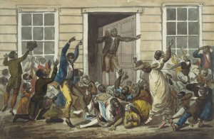 Black Methodists Holding a Prayer Meeting by Pavel Petrovich Svinin Oil Painting