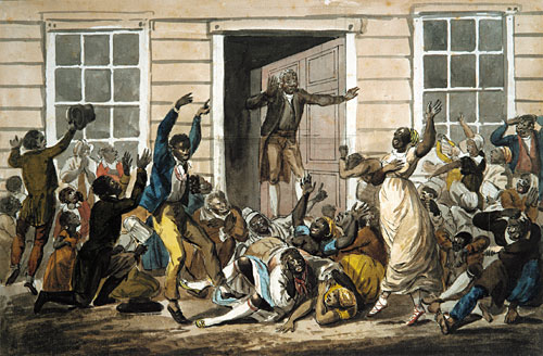 Main Product Photo of Black Methodists Holding a Prayer Meeting Painting by Pavel Petrovich Svinin