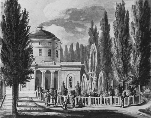 Main Product Photo of Centre Square and the Marble Water Works, Philadelphia Painting by Pavel Petrovich Svinin