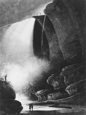 Niagara Falls--Table Rock by Moonlight by Pavel Petrovich Svinin Oil Painting