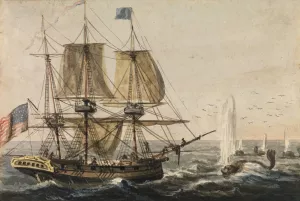 Replenishing the Ship's Larder with Codfish off the Newfoundland Coast Oil painting by Pavel Petrovich Svinin