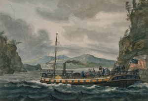 Steamboat Travel on the Hudson River by Pavel Petrovich Svinin Oil Painting