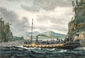 Steamboat Travel on the Hudson River by Pavel Petrovich Svinin Oil Painting