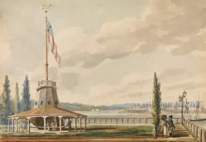 The Traveler's First View of New York—The Battery and Flagstaff by Pavel Petrovich Svinin Oil Painting