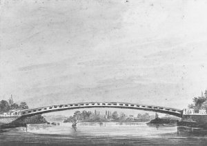 The Upper Bridge over the Schuylkill, Philadelphia--Lemon Hill in the Background