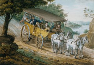 Travel by Stagecoach Near Trenton, New Jersey by Pavel Petrovich Svinin Oil Painting