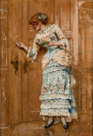 Portrait of a Woman by Pawel Jozef Merwart Oil Painting