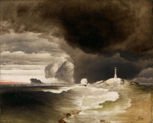 Lighthouse on the Norwegian Coast by Peder Balke Oil Painting