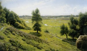 A Shepherdess Resting Oil painting by Peder Mork Monsted