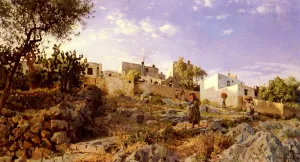 A View Of Anacapri by Peder Mork Monsted Oil Painting