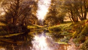 A Winding Stream In Summer Oil painting by Peder Mork Monsted