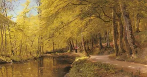 An Afternoon Stroll by Peder Mork Monsted - Oil Painting Reproduction