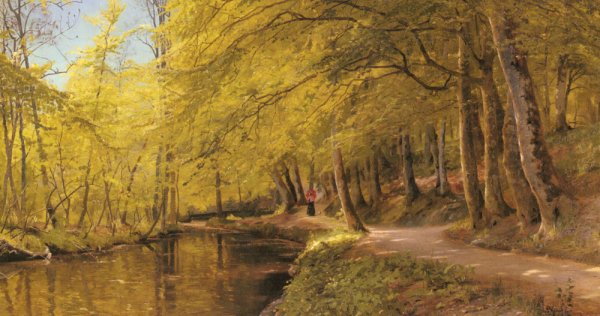 An Afternoon Stroll by Peder Mork Monsted - Hand-Painted Oil Painting Reproduction