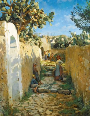 Anacapri by Peder Mork Monsted Oil Painting