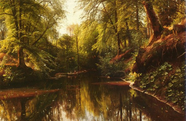 At Seaby by Peder Mork Monsted - Hand-Painted Oil Painting Reproduction
