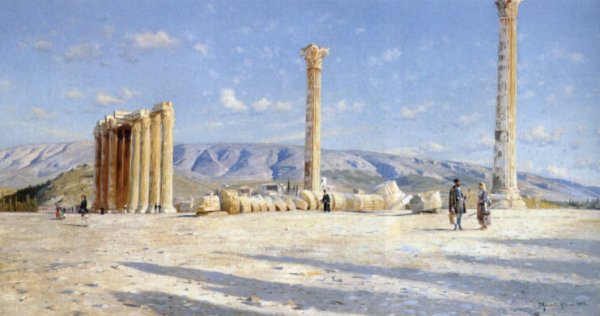 Main Product Photo of Athenian Ruins Painting by Peder Mork Monsted