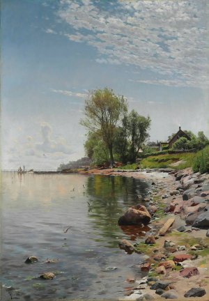 Coastal View by Peder Mork Monsted Oil Painting