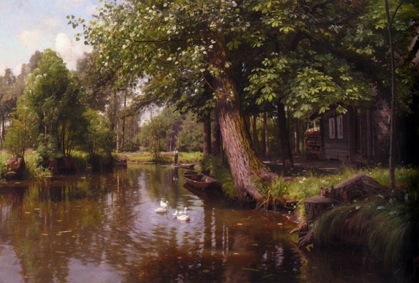 Flodbred by Peder Mork Monsted - Hand-Painted Oil Painting Reproduction