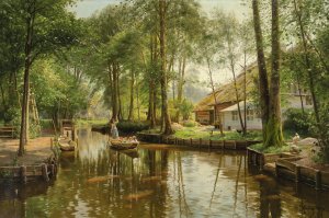 Going to Market by Peder Mork Monsted Oil Painting
