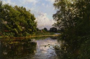 Hellebaek Oil painting by Peder Mork Monsted