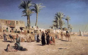 In the Outskirts of Cairo by Peder Mork Monsted - Oil Painting Reproduction