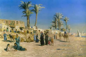 On the Outskirts of Cairo by Peder Mork Monsted Oil Painting