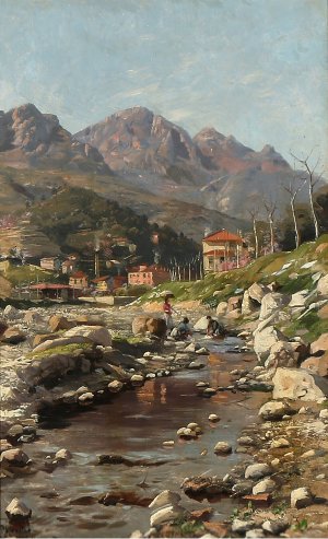 Parti Fra Vallee Du Borrigo, Sydostfrankrig by Peder Mork Monsted Oil Painting